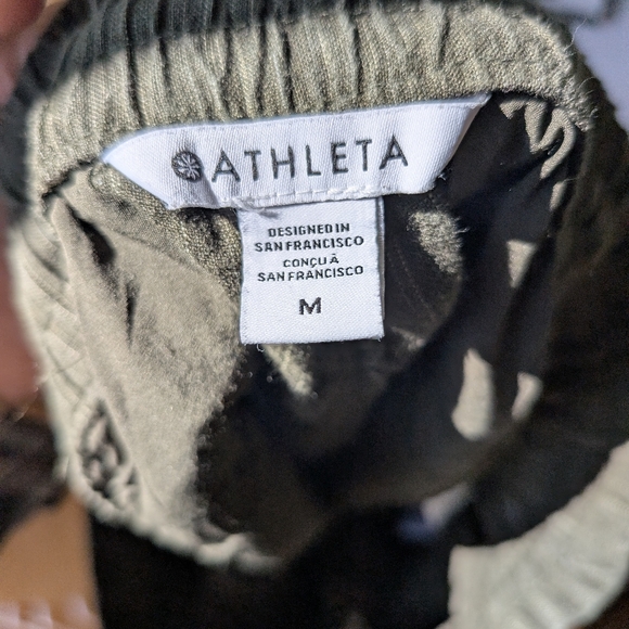 Athleta Women's Mid Rise Shorts Green 100% Linen Drawstring Medium Beach Summer - Picture 10 of 11